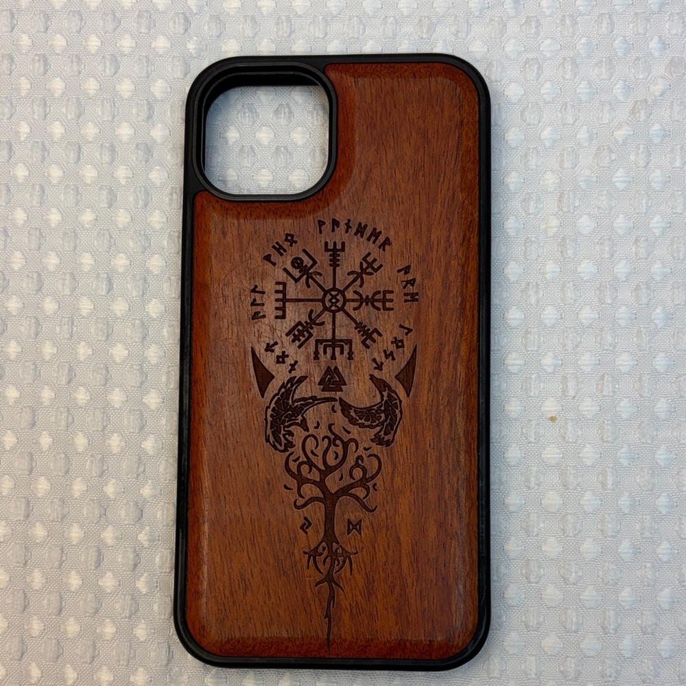 Viking-Inspired Carved Wood Case - iPhone 13